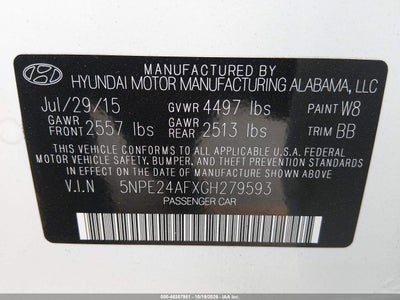 2016 HYUNDAI SONATA 9
