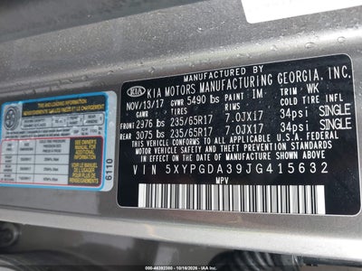 2018 KIA SORENTO 9