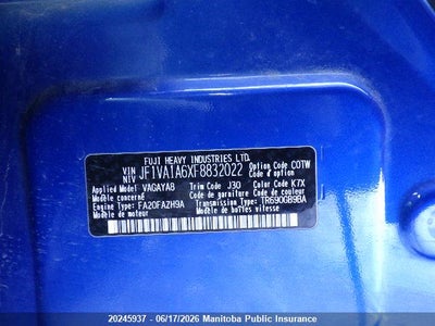 SUBARU IMPREZA 2015. Lot# 20245937. VIN JF1VA1A6XF8832022. Photo 1