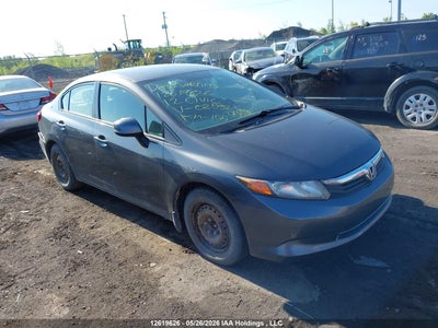 2012 Honda Civic 1.8 Lx grey Lot 111012619626 Vin 2HGFB2E44CH025321