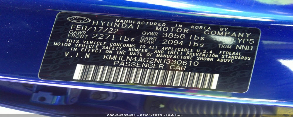 KMHLN4AG2NU330610 2022 HYUNDAI ELANTRA photo no. 9