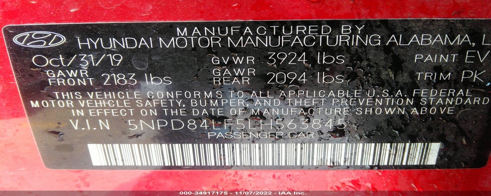 5NPD84LF5LH563845 2020 HYUNDAI ELANTRA photo no. 9