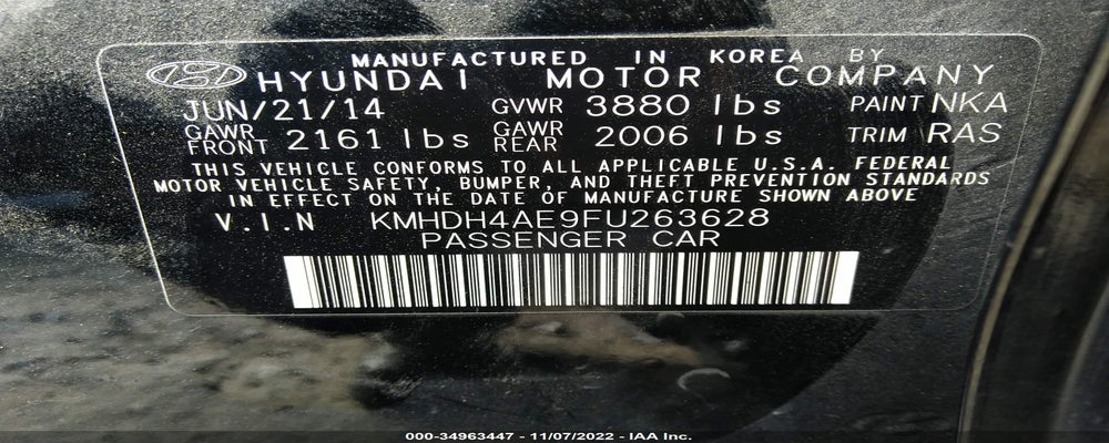 KMHDH4AE9FU263628 2015 HYUNDAI ELANTRA photo no. 9