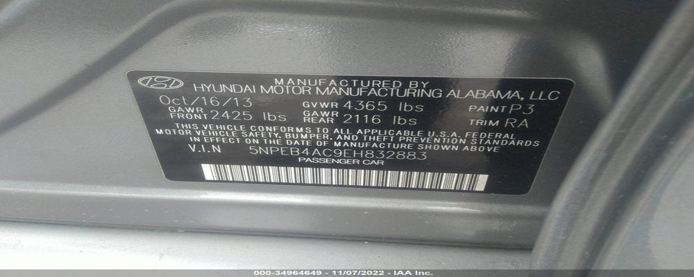 5NPEB4AC9EH832883 2014 HYUNDAI SONATA photo no. 9