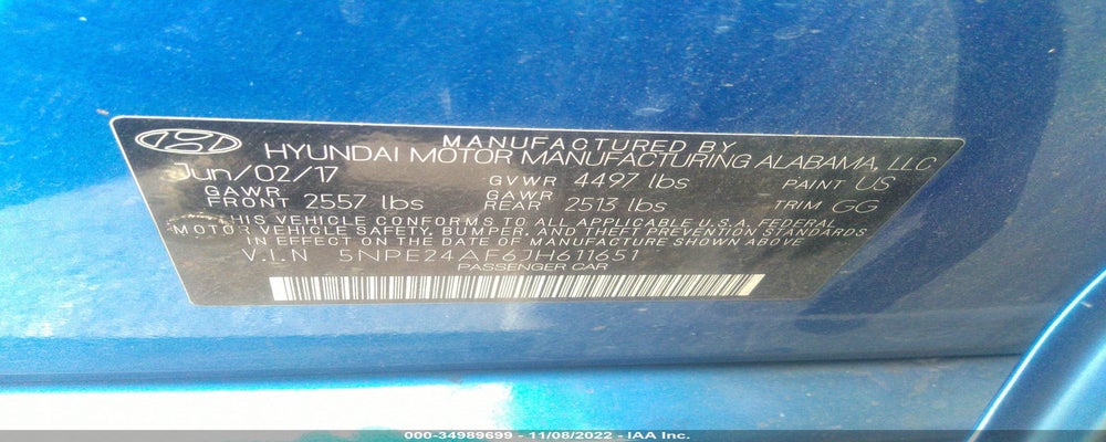 5NPE24AF6JH611651 2018 HYUNDAI SONATA photo no. 9