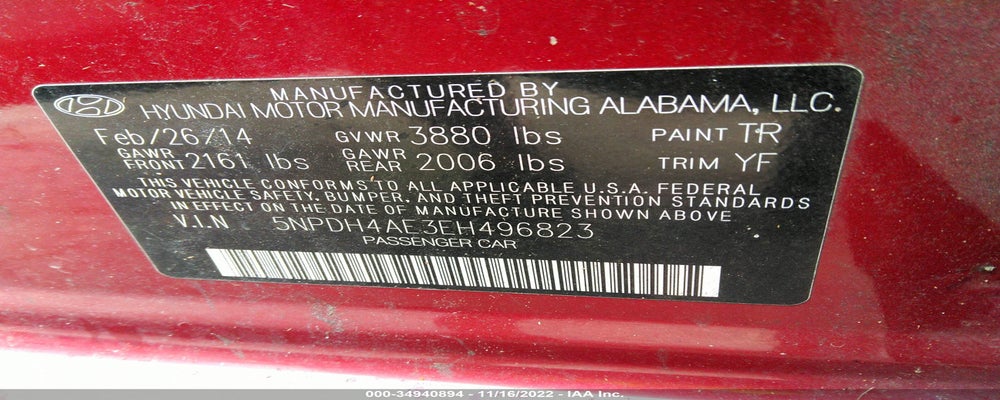 5NPDH4AE3EH496823 2014 HYUNDAI ELANTRA photo no. 9