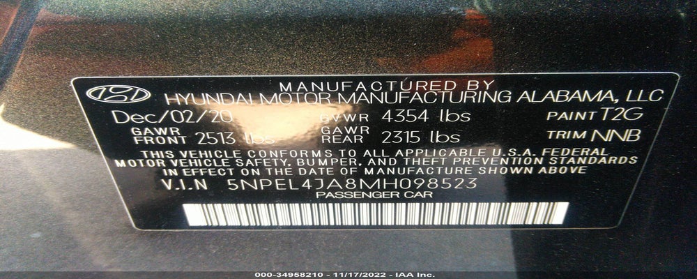 5NPEL4JA8MH098523 2021 HYUNDAI SONATA photo no. 9