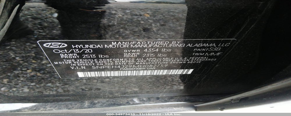 5NPEH4J29MH082759 2021 HYUNDAI SONATA photo no. 9
