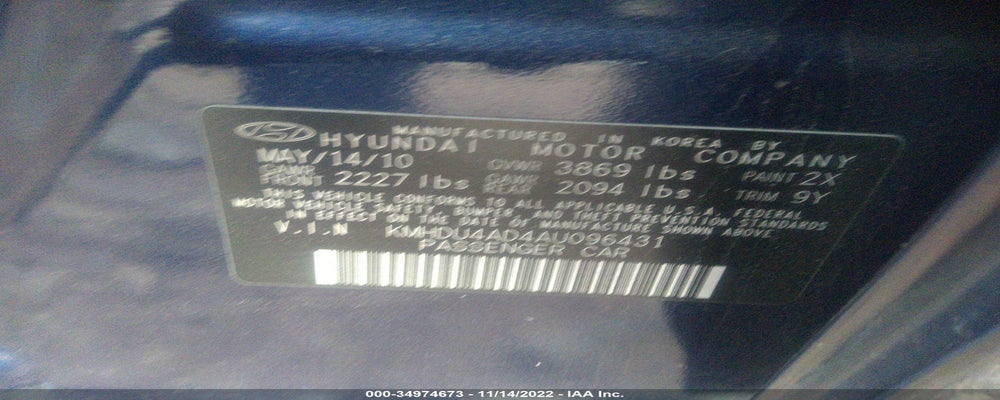 KMHDU4AD4AU096431 2010 HYUNDAI ELANTRA photo no. 9