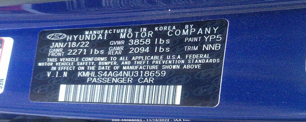 KMHLS4AG4NU318659 2022 HYUNDAI ELANTRA photo no. 9