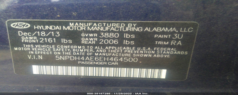 5NPDH4AE6EH464500 2014 HYUNDAI ELANTRA photo no. 9