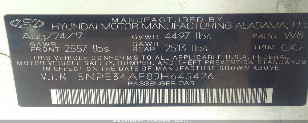 5NPE34AF8JH645426 2018 HYUNDAI SONATA photo no. 9