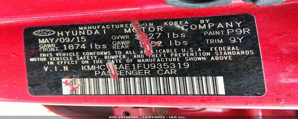 KMHCT4AE1FU935319 2015 HYUNDAI ACCENT photo no. 9