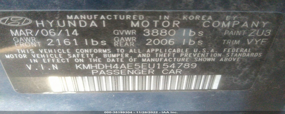 KMHDH4AE5EU154789 2014 HYUNDAI ELANTRA photo no. 9