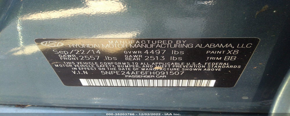 5NPE24AF6FH091507 2015 HYUNDAI SONATA photo no. 9