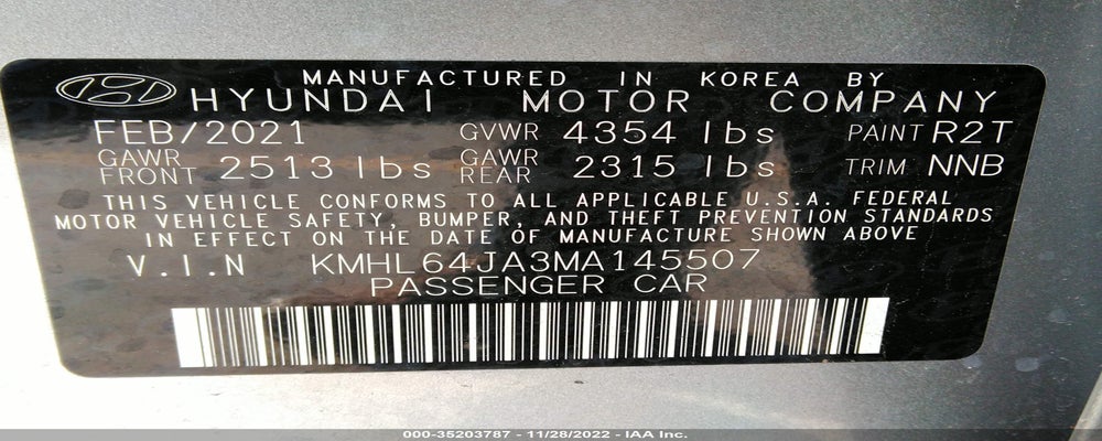 KMHL64JA3MA145507 2021 HYUNDAI SONATA photo no. 9