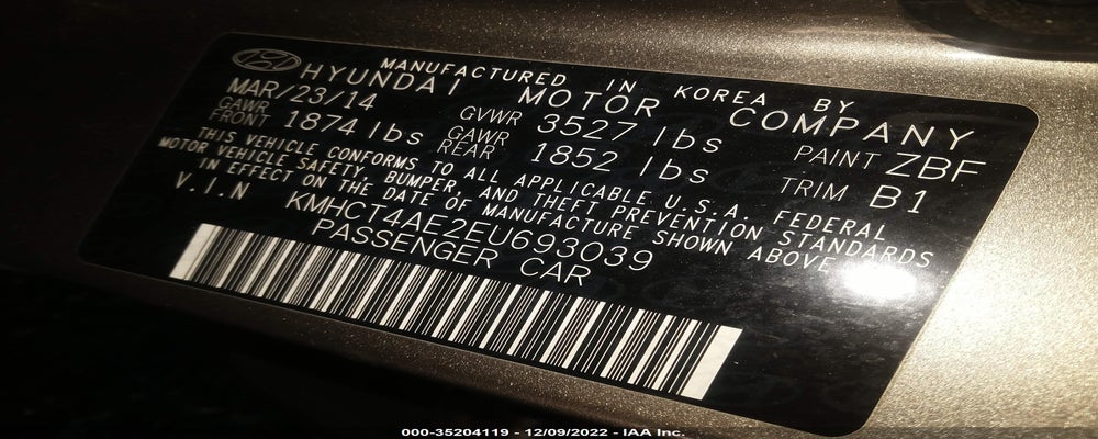 KMHCT4AE2EU693039 2014 HYUNDAI ACCENT photo no. 9
