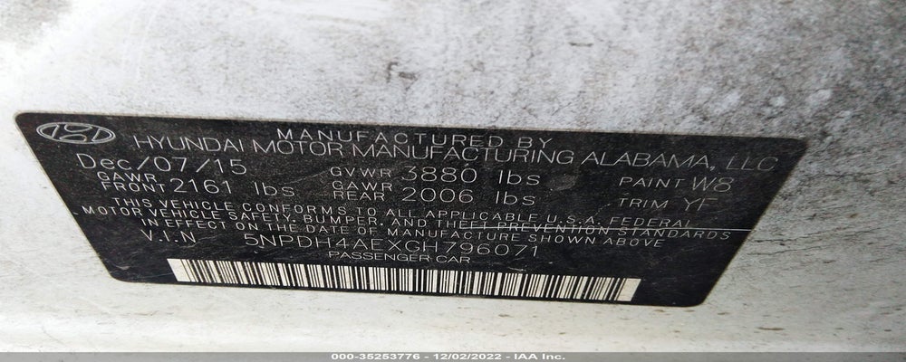 5NPDH4AEXGH796071 2016 HYUNDAI ELANTRA photo no. 9