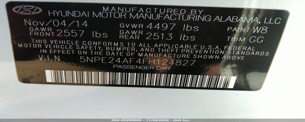 5NPE24AF4FH124827 2015 HYUNDAI SONATA photo no. 9