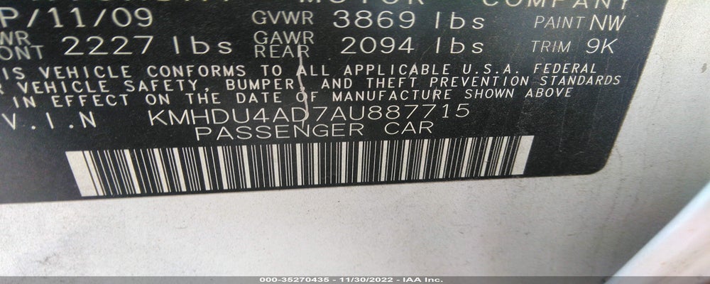 KMHDU4AD7AU887715 2010 HYUNDAI ELANTRA photo no. 9