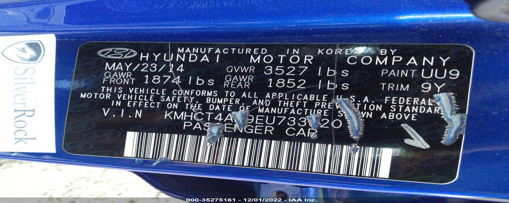 KMHCT4AE9EU733620 2014 HYUNDAI ACCENT photo no. 9