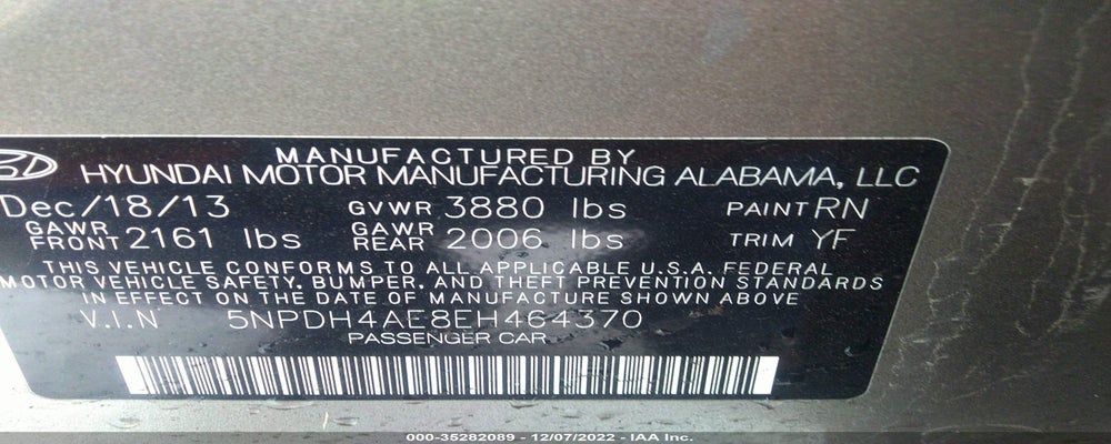 5NPDH4AE8EH464370 2014 HYUNDAI ELANTRA photo no. 9