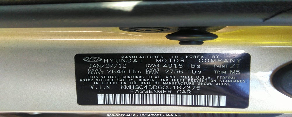 KMHGC4DD6CU187375 2012 HYUNDAI GENESIS photo no. 9