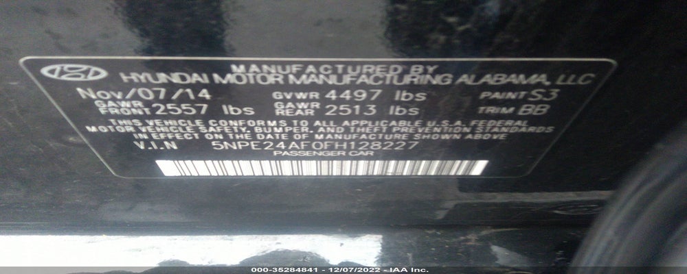 5NPE24AF0FH128227 2015 HYUNDAI SONATA photo no. 9