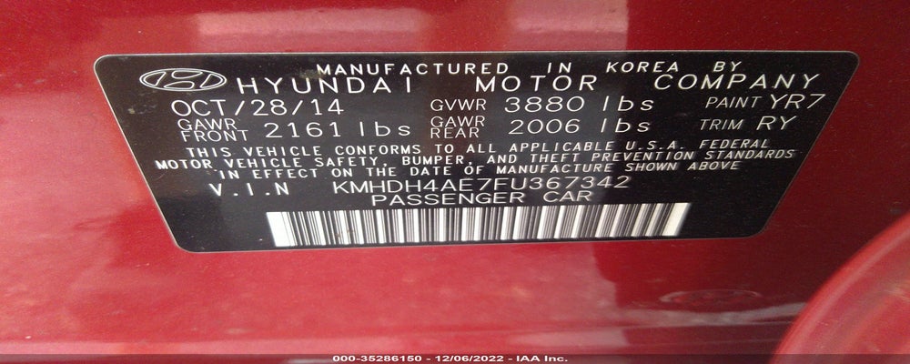 KMHDH4AE7FU367342 2015 HYUNDAI ELANTRA photo no. 9