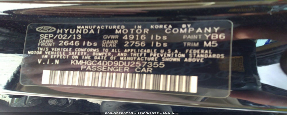 KMHGC4DD9DU257355 2013 HYUNDAI GENESIS photo no. 9
