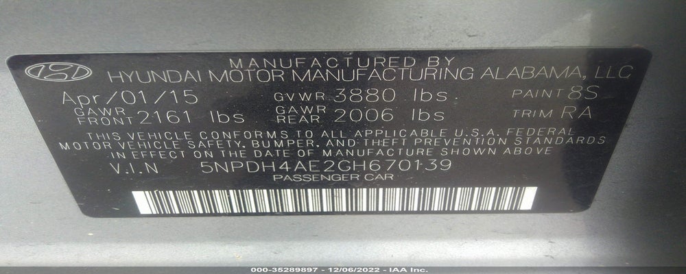 5NPDH4AE2GH670139 2016 HYUNDAI ELANTRA photo no. 9