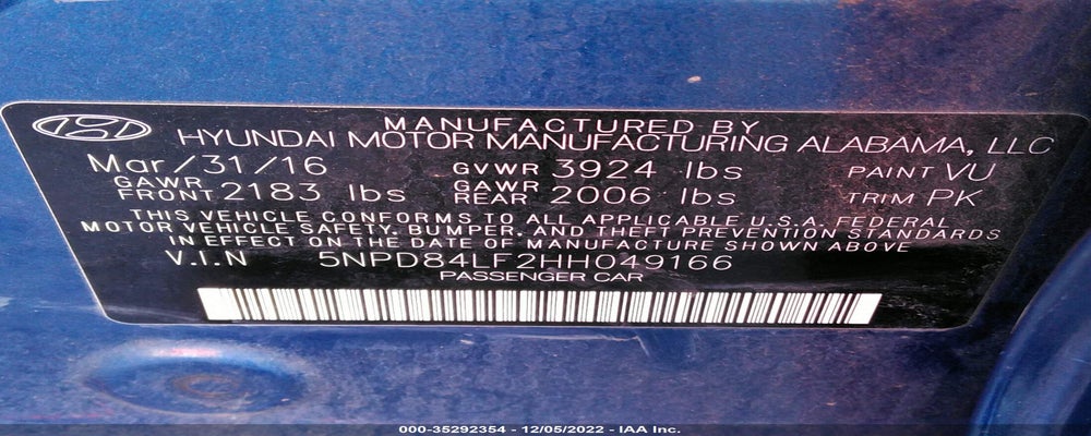 5NPD84LF2HH049166 2017 HYUNDAI ELANTRA photo no. 9