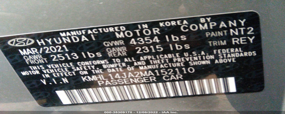 KMHL14JA2MA152110 2021 HYUNDAI SONATA photo no. 9