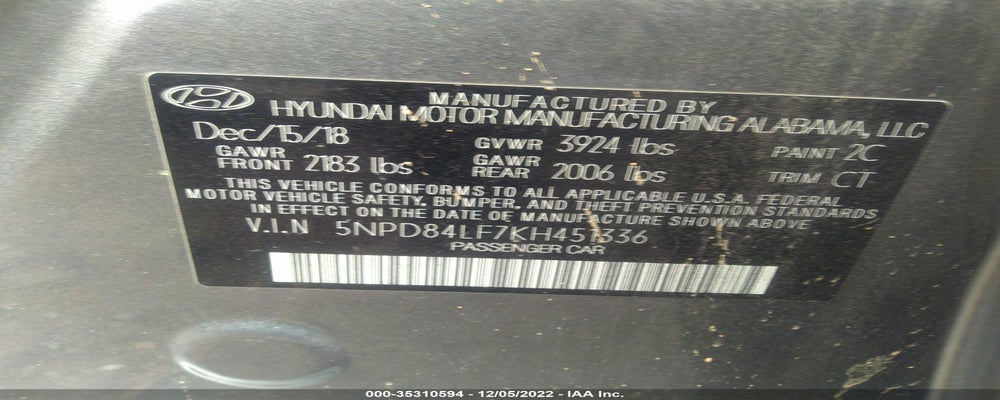 5NPD84LF7KH451336 2019 HYUNDAI ELANTRA photo no. 9