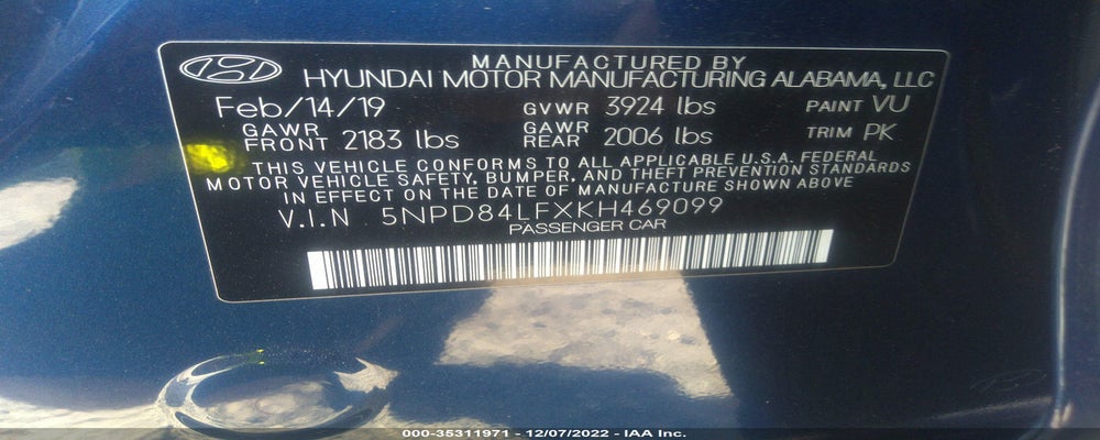 5NPD84LFXKH469099 2019 HYUNDAI ELANTRA photo no. 9