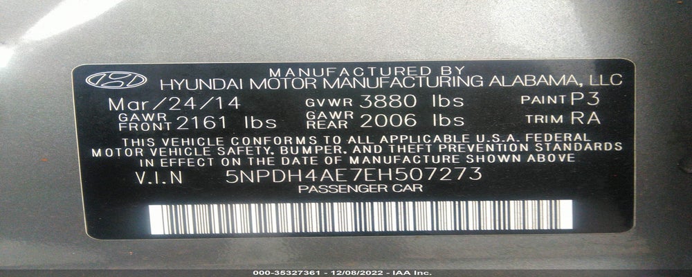 5NPDH4AE7EH507273 2014 HYUNDAI ELANTRA photo no. 9