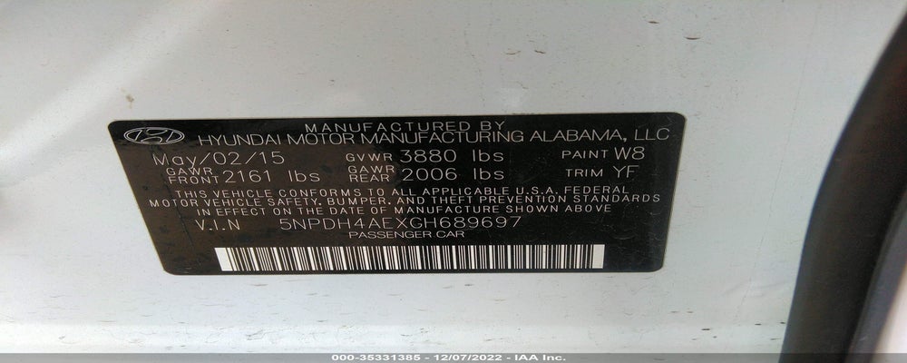 5NPDH4AEXGH689697 2016 HYUNDAI ELANTRA photo no. 9