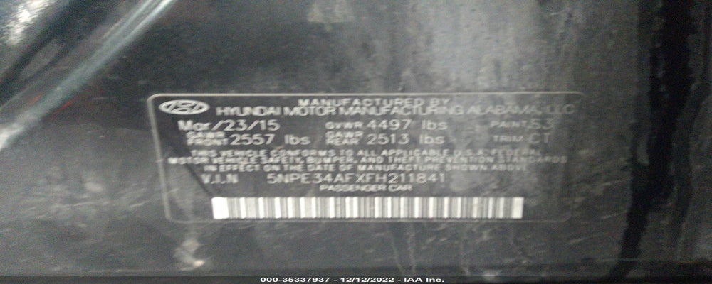 5NPE34AFXFH211841 2015 HYUNDAI SONATA photo no. 9