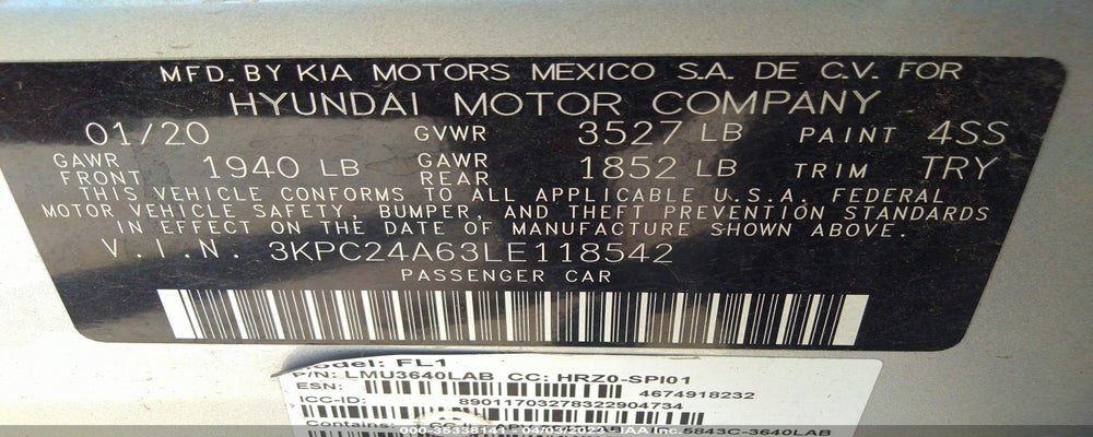 3KPC24A63LE118542 2020 HYUNDAI ACCENT photo no. 9