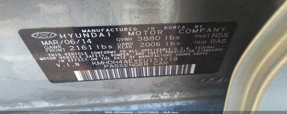 KMHDH4AEXEU153718 2014 HYUNDAI ELANTRA photo no. 9