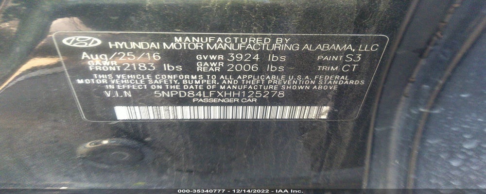 5NPD84LFXHH125278 2017 HYUNDAI ELANTRA photo no. 9