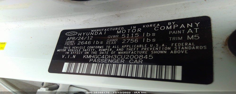 KMHGC4DH3CU200845 2012 HYUNDAI GENESIS photo no. 9