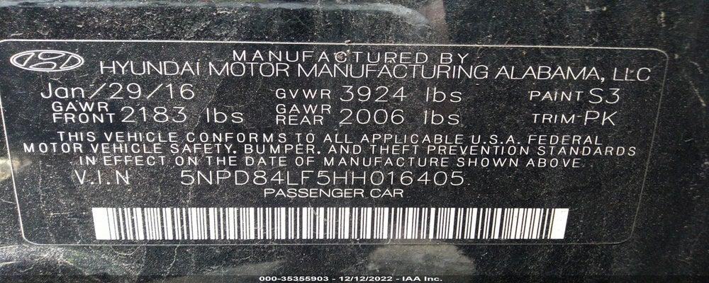 5NPD84LF5HH016405 2017 HYUNDAI ELANTRA photo no. 9