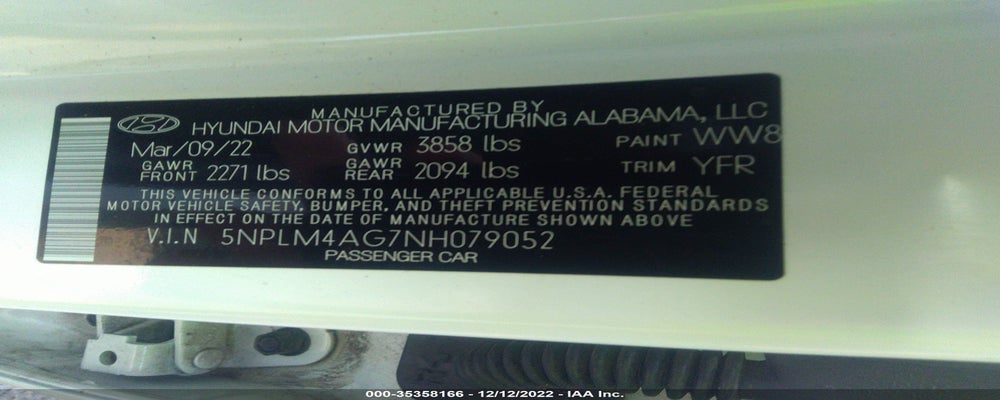 5NPLM4AG7NH079052 2022 HYUNDAI ELANTRA photo no. 9