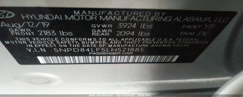 5NPD84LF5LH521885 2020 HYUNDAI ELANTRA photo no. 9
