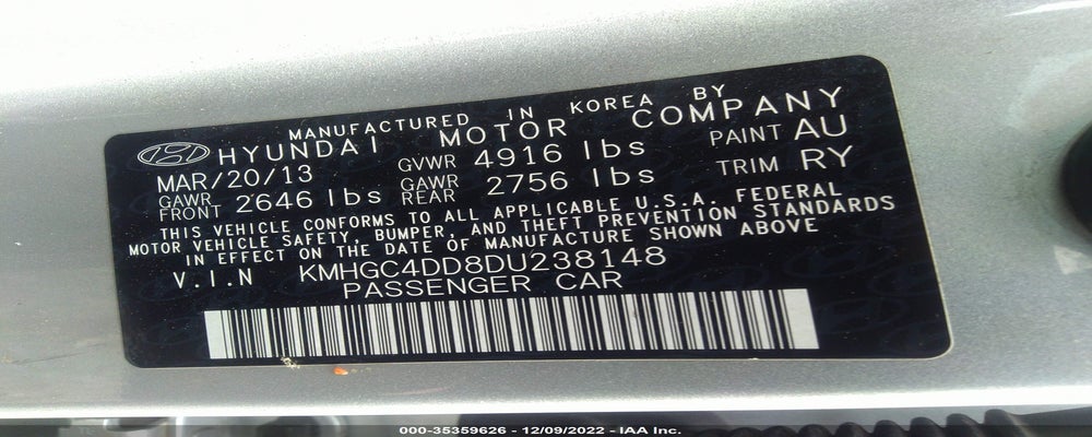 KMHGC4DD8DU238148 2013 HYUNDAI GENESIS photo no. 9