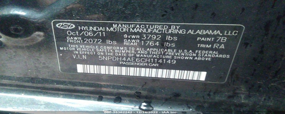 5NPDH4AE6CH114149 2012 HYUNDAI ELANTRA photo no. 9