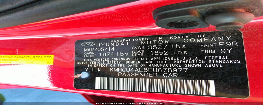 KMHCU4AE8EU678977 2014 HYUNDAI ACCENT photo no. 9