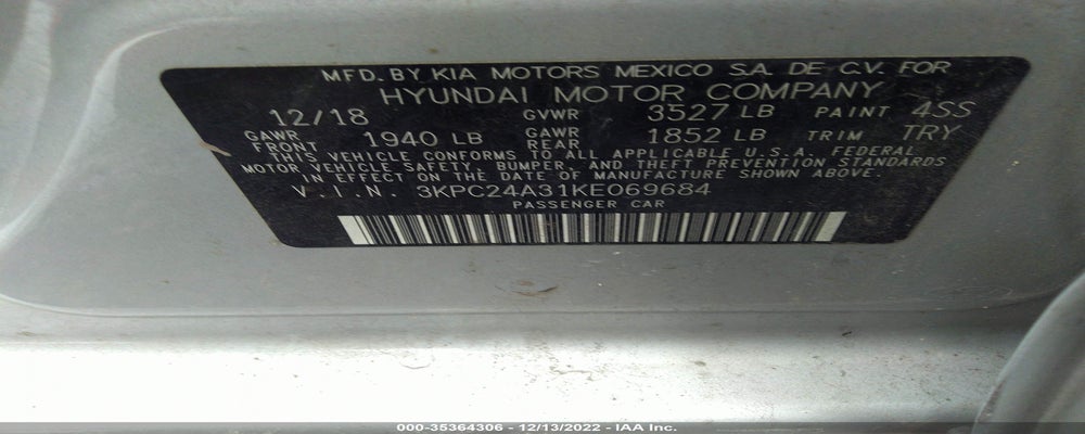 3KPC24A31KE069684 2019 HYUNDAI ACCENT photo no. 9