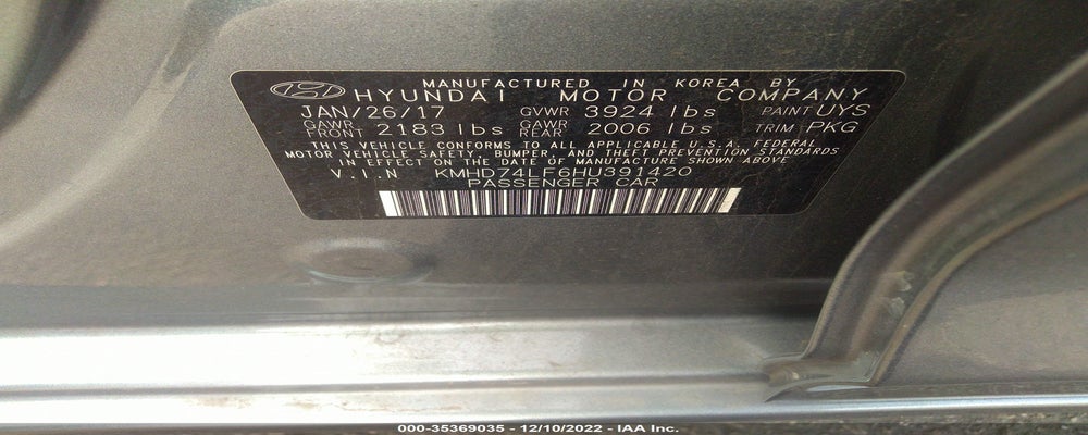 KMHD74LF6HU391420 2017 HYUNDAI ELANTRA photo no. 9